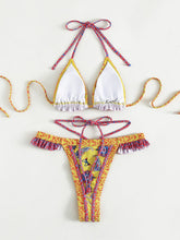 Neckholder-Bikini mit Ethno-Print für Damen